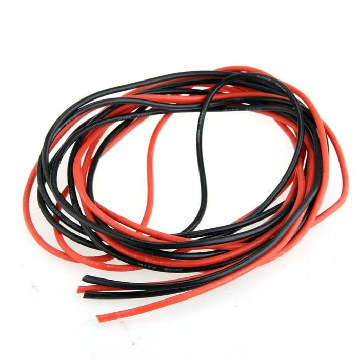 Copper cable in silicone braiding 14AWG 2Pin 5m