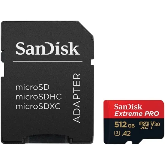 Memory card SanDisk Extreme Pro 512Gb microSDXC Class 10 UHS-I U3 V30 A2