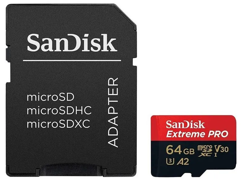 Memory card SanDisk Extreme Pro 64Gb microSDXC Class 10 UHS-I U3 V30 A2