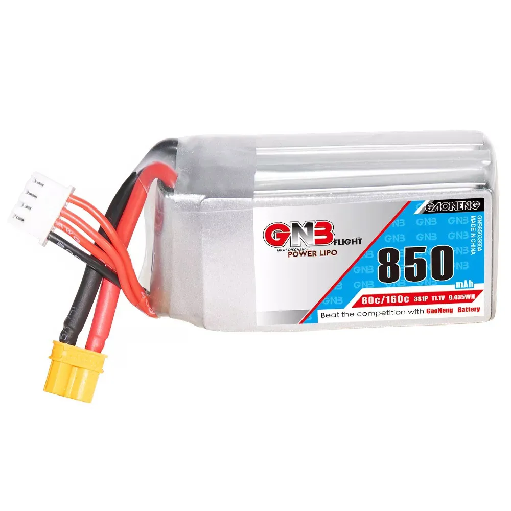 Battery GNB 11.1V 850mAh 3S 80/160C LiPo XT30