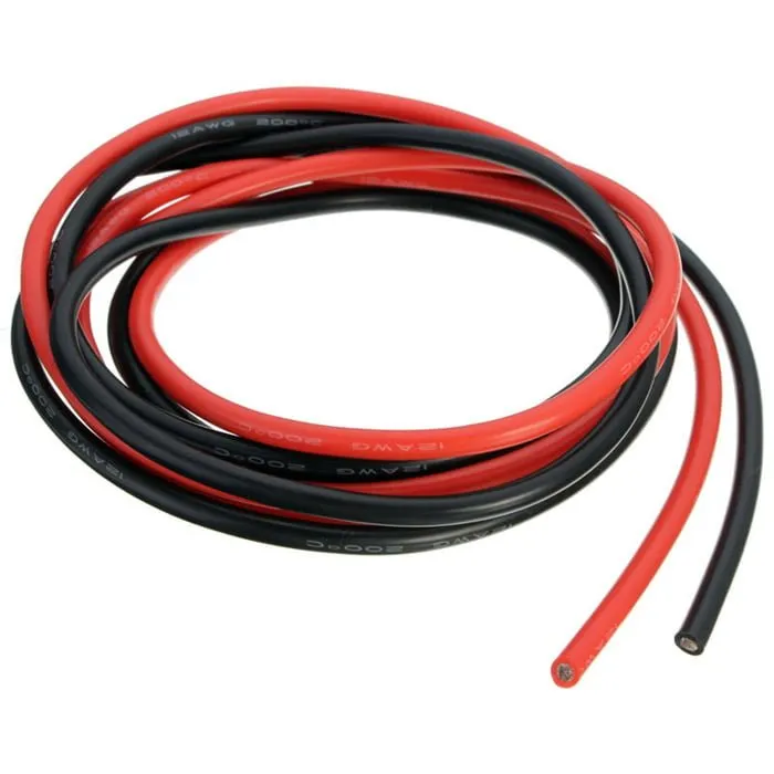 Copper cable in silicone braiding 12AWG 2Pin 5m