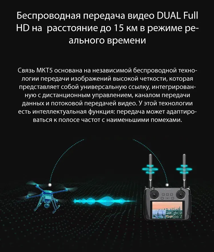 Kit SIYI MK15 HM30 DUAL smart controller с system transmission цифрового images Full HD с dual remote remote control and remote control, with function relay, CE FCC KC