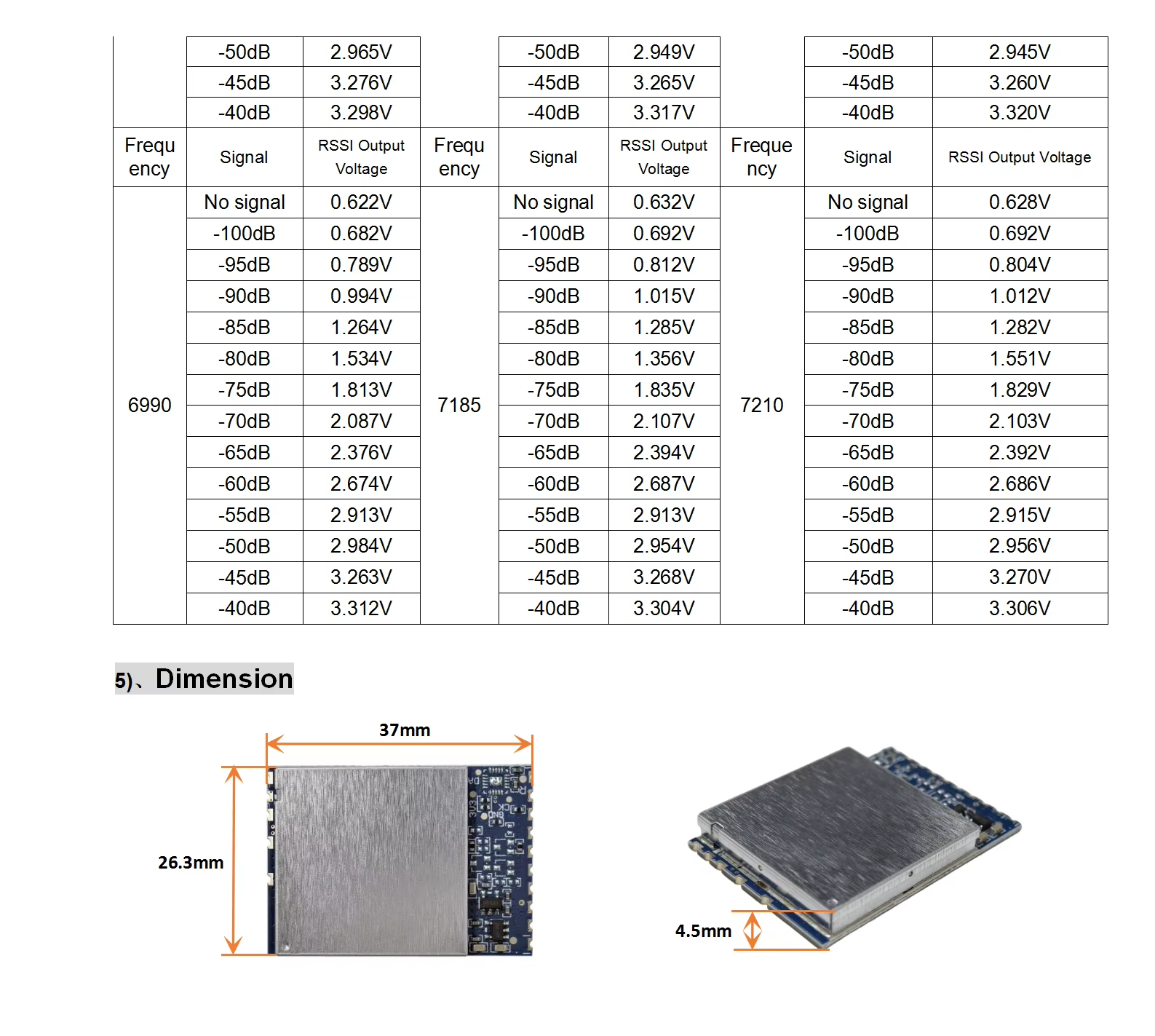SK7200-SPI (V1.2) module Kind (6000MHz-8260 MHz)