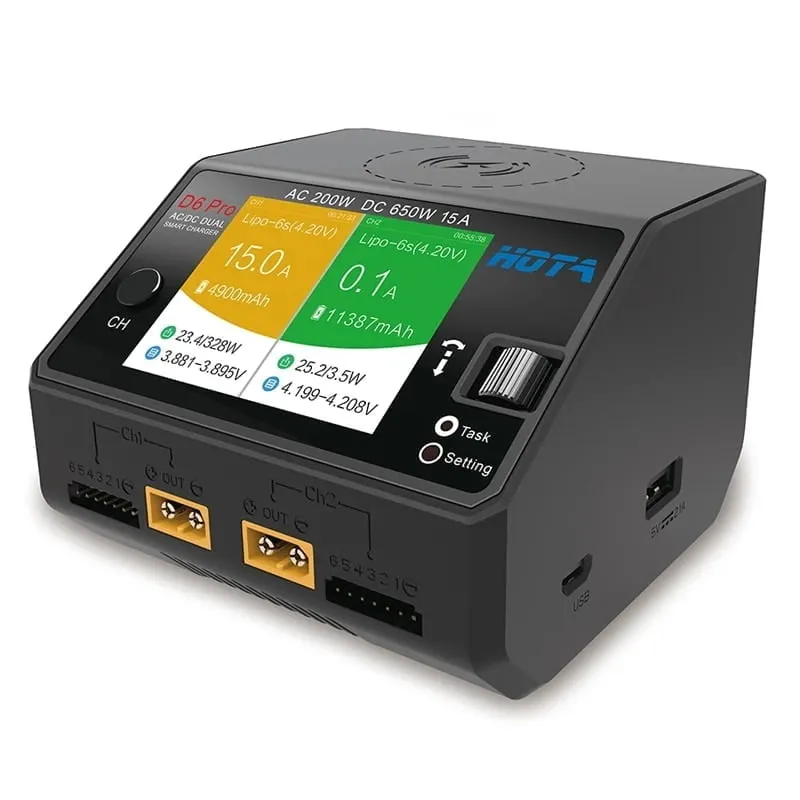 Charger for nickel-cadmium and nickel-metal hydride batteries HOTA D6 Pro